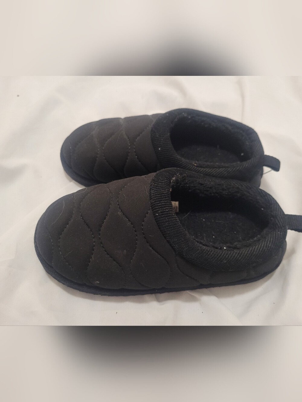 Kids Quilted Black Slip-On Shoes